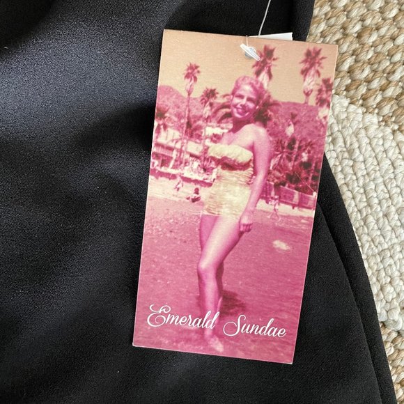 Womens Black Puff-Sleeve Dress Size S NWT - Picture 4 of 8